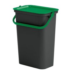 Tontarelli - Cestino MODA 10L con manico (secchio nero-coperchio verde)