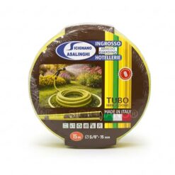 Sicignano | Tubo Irrigazione Giardinaggio 15m 5/8" PVC 3 Strati Retinato Anti-Alga Nero Interno, Made in Italy, 8 Anni Garanzia