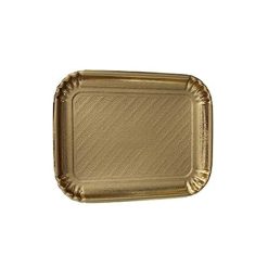 VASSOIO CARTA RETTANGOLARE ORO CM 22x16 Pz 4
